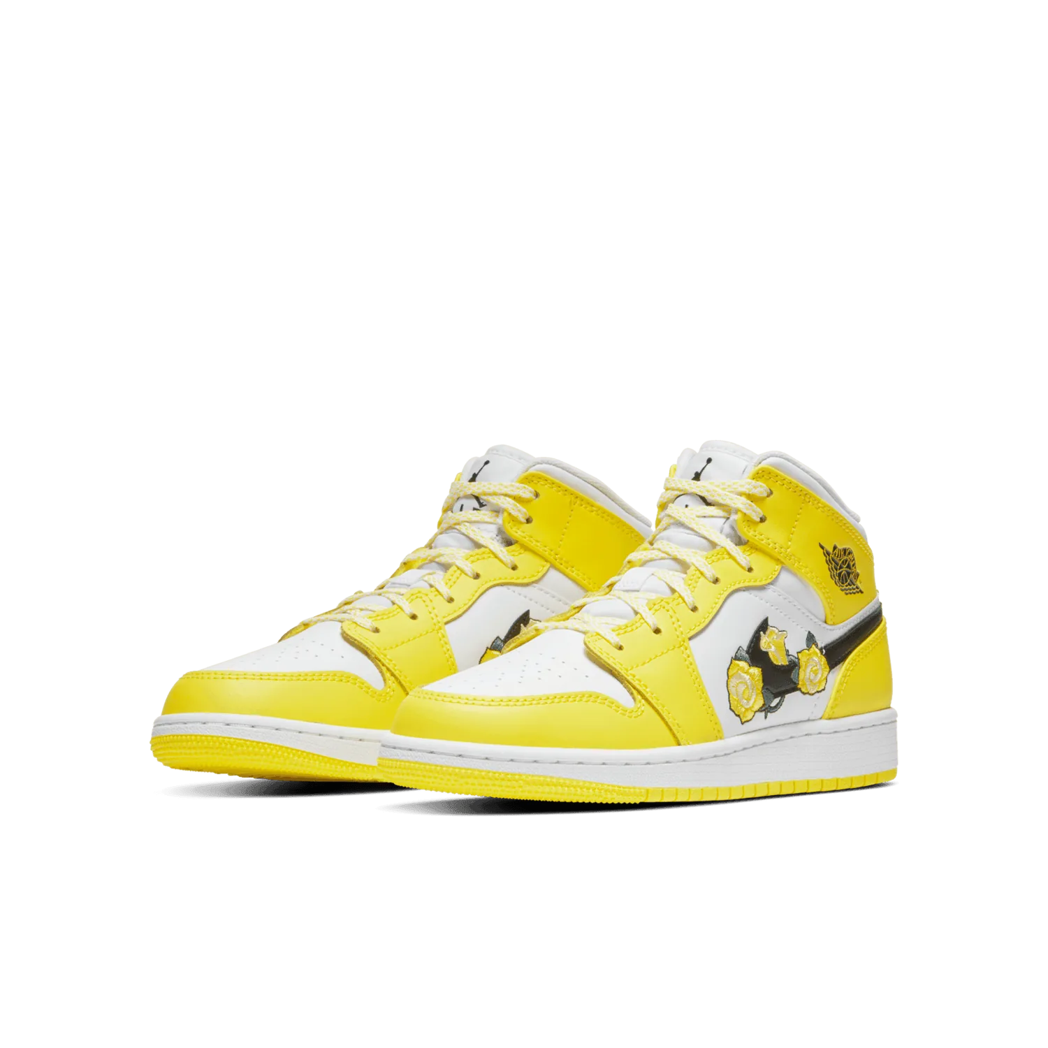 Jordan 1 Mid Dynamic Yellow Floral (GS) image 4