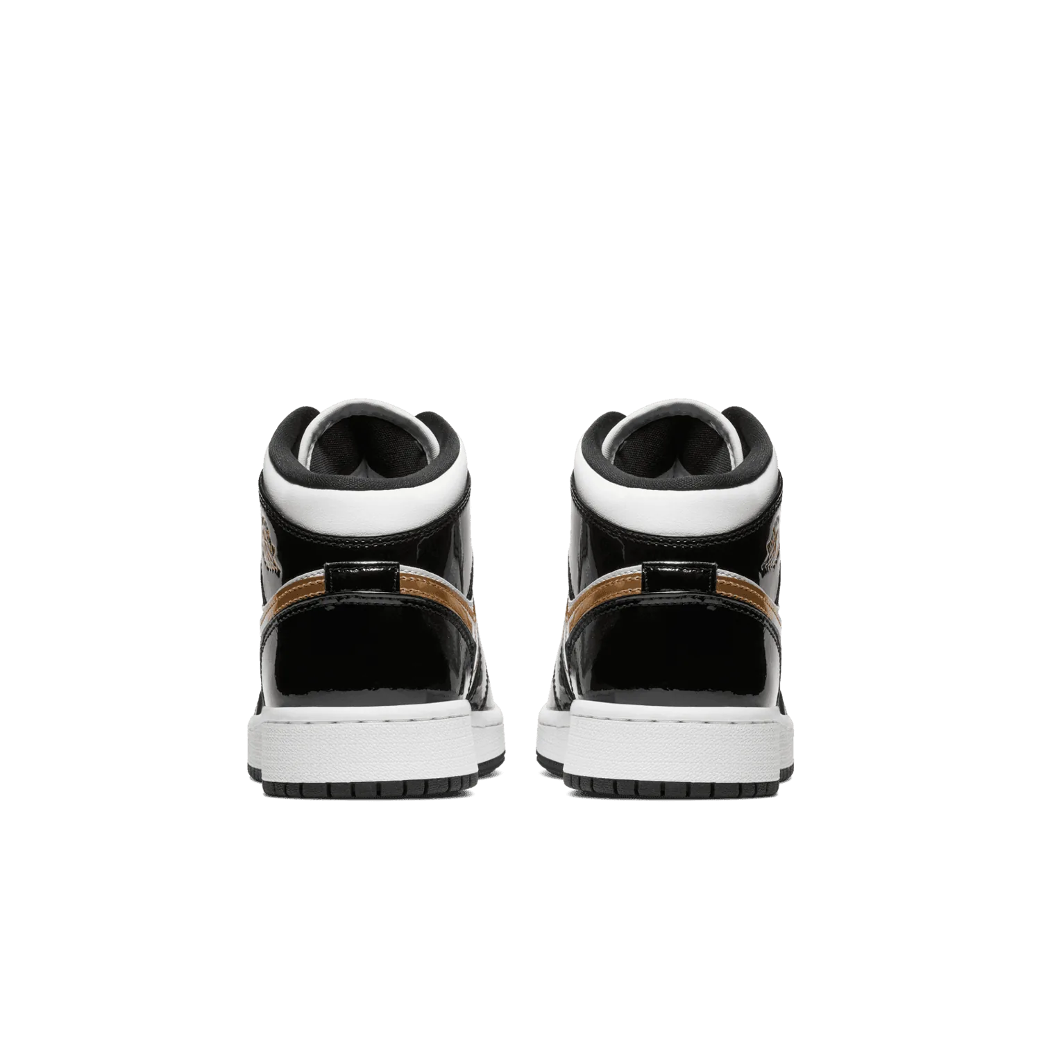 Air Jordan 1 Mid Patent Black White Gold (GS) image 4