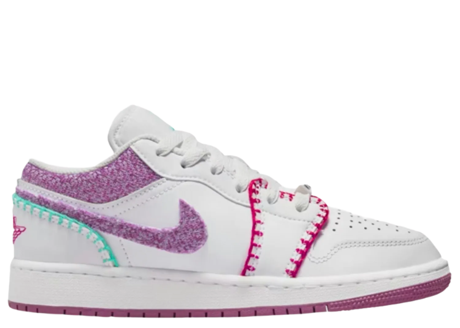 Jordan 1 Low White Light Bordeuax (GS)