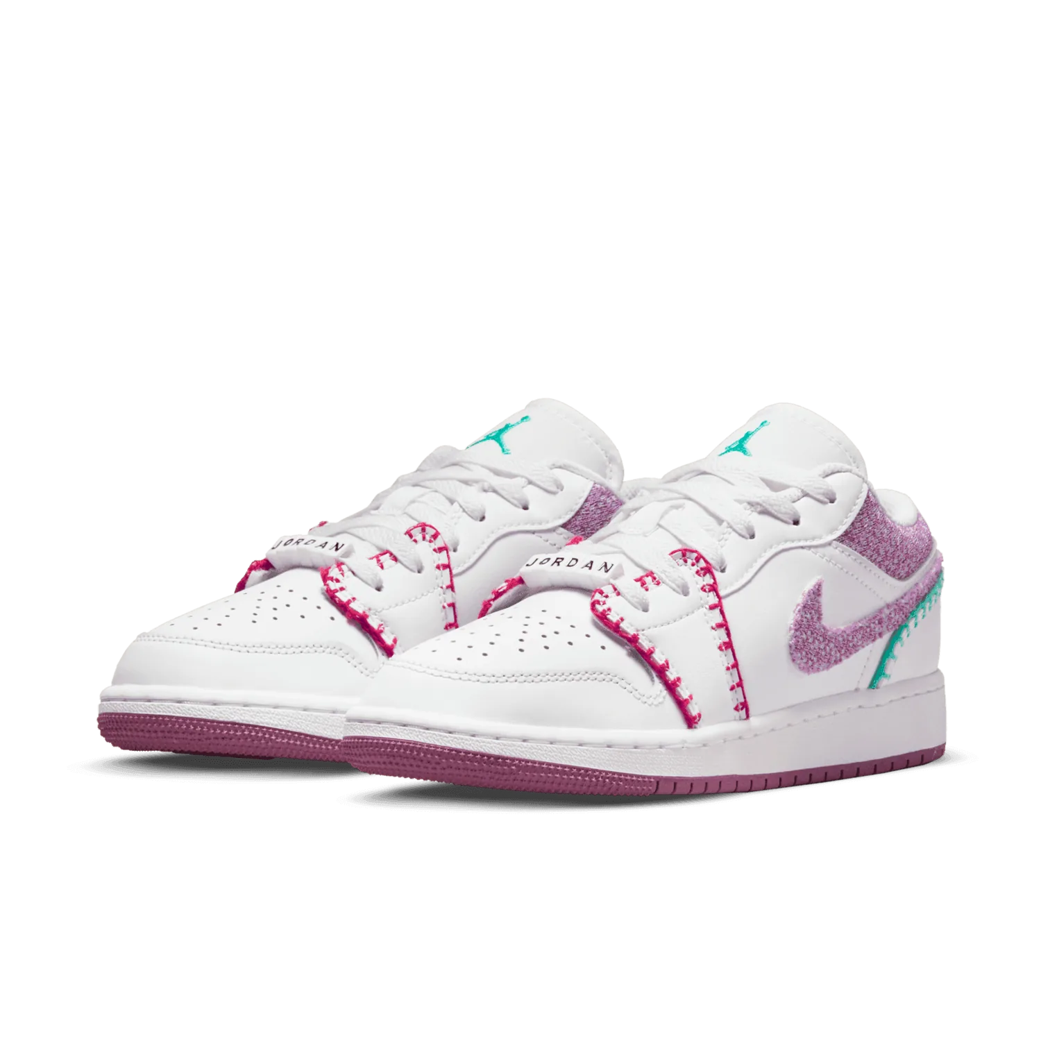 Jordan 1 Low White Light Bordeuax (GS) image 4
