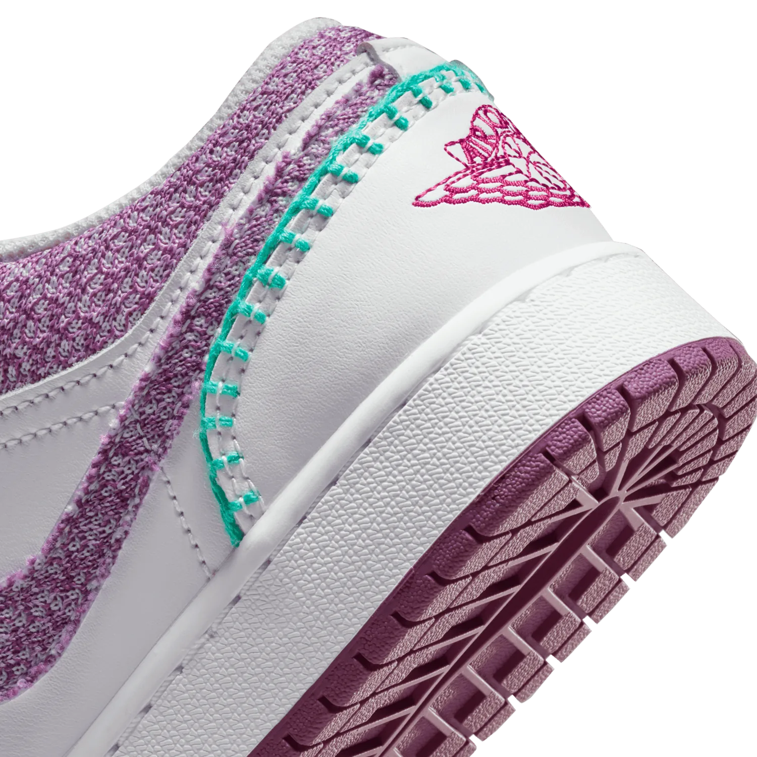 Jordan 1 Low White Light Bordeuax (GS) image 7