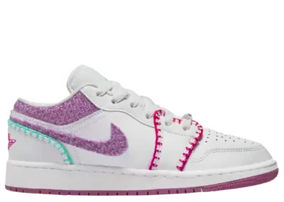 Jordan 1 Low White Light Bordeuax (GS)