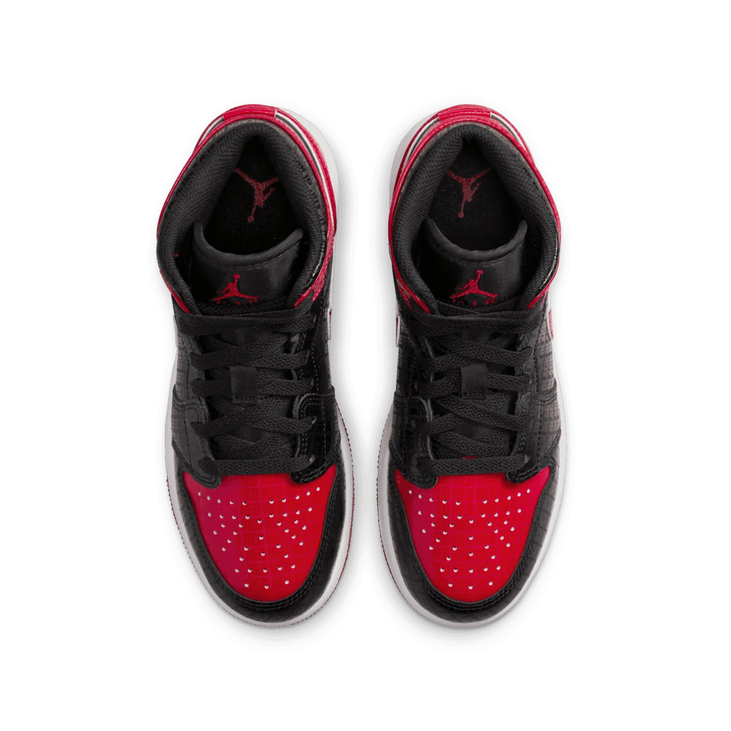 Jordan 1 Mid SS Black+Red=Bred (GS) image 3