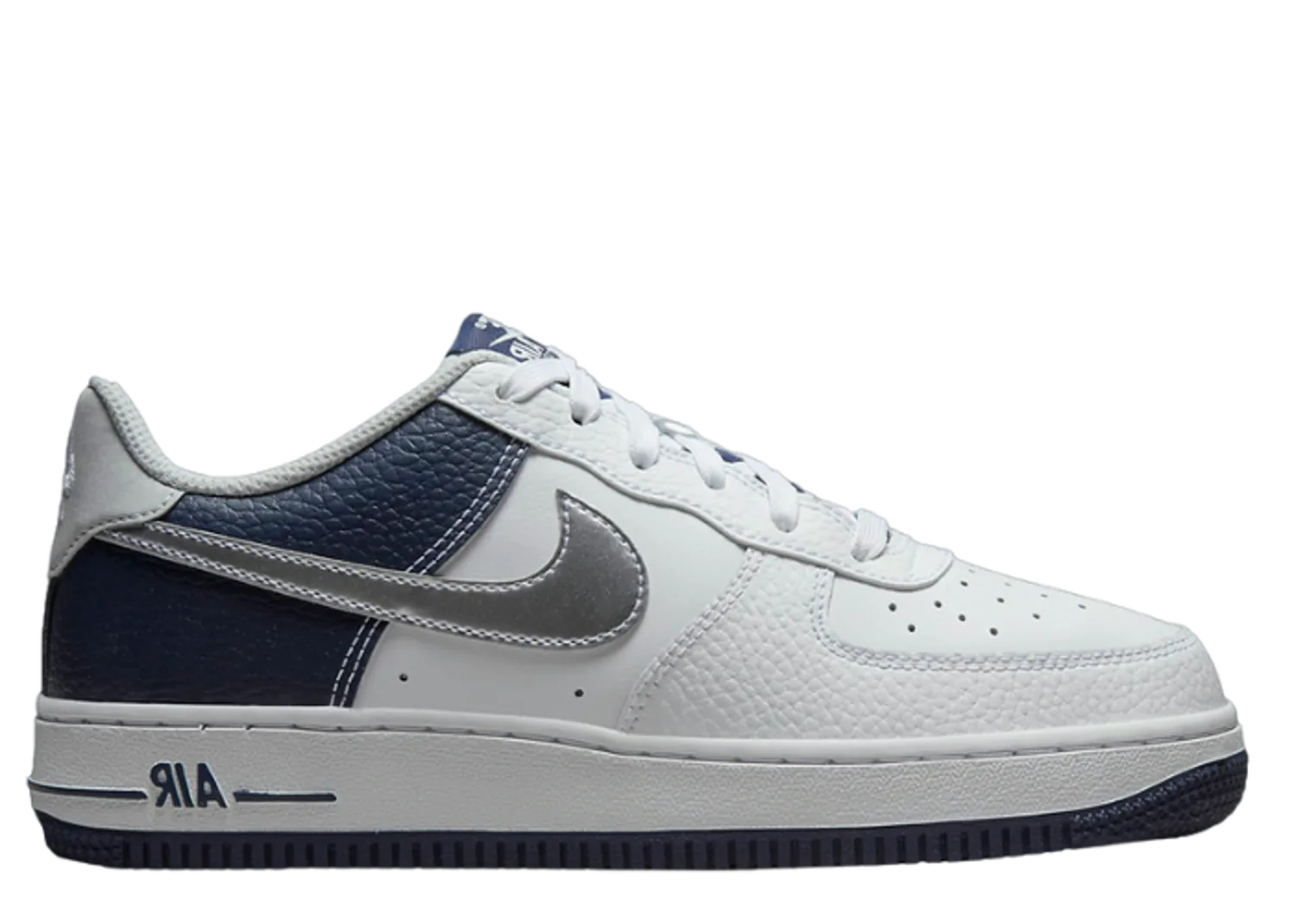 Nike Air Force 1 Low White Silver Navy (GS)