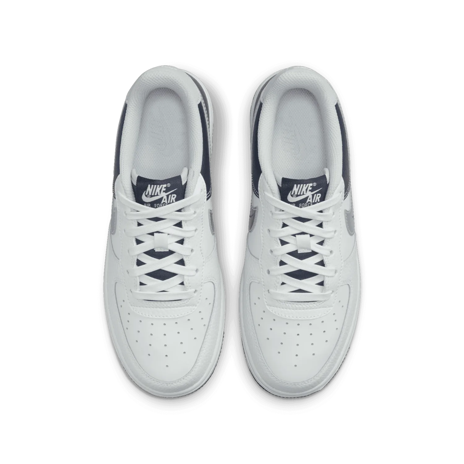 Nike Air Force 1 Low White Silver Navy (GS) image 3
