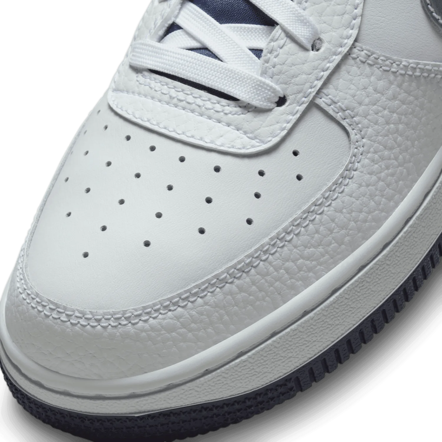 Nike Air Force 1 Low White Silver Navy (GS) image 6