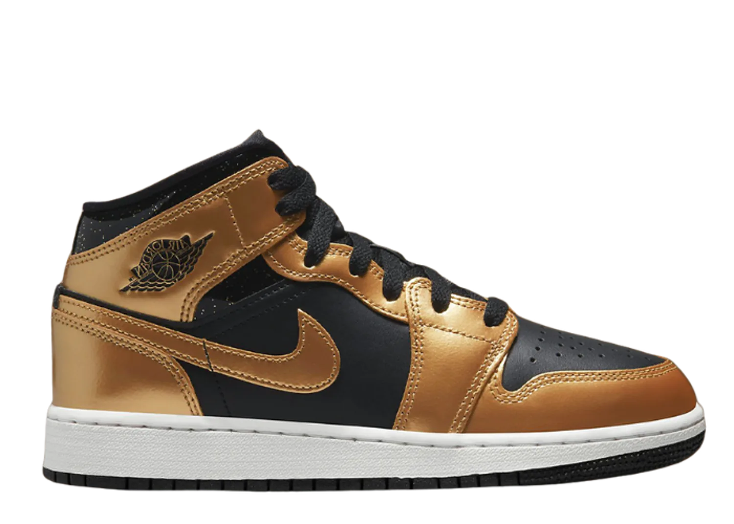 Jordan 1 Mid SE Glitter Black Metallic Gold (GS)