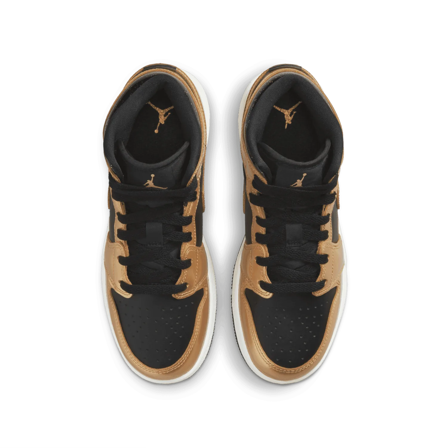 Jordan 1 Mid SE Glitter Black Metallic Gold (GS) image 3