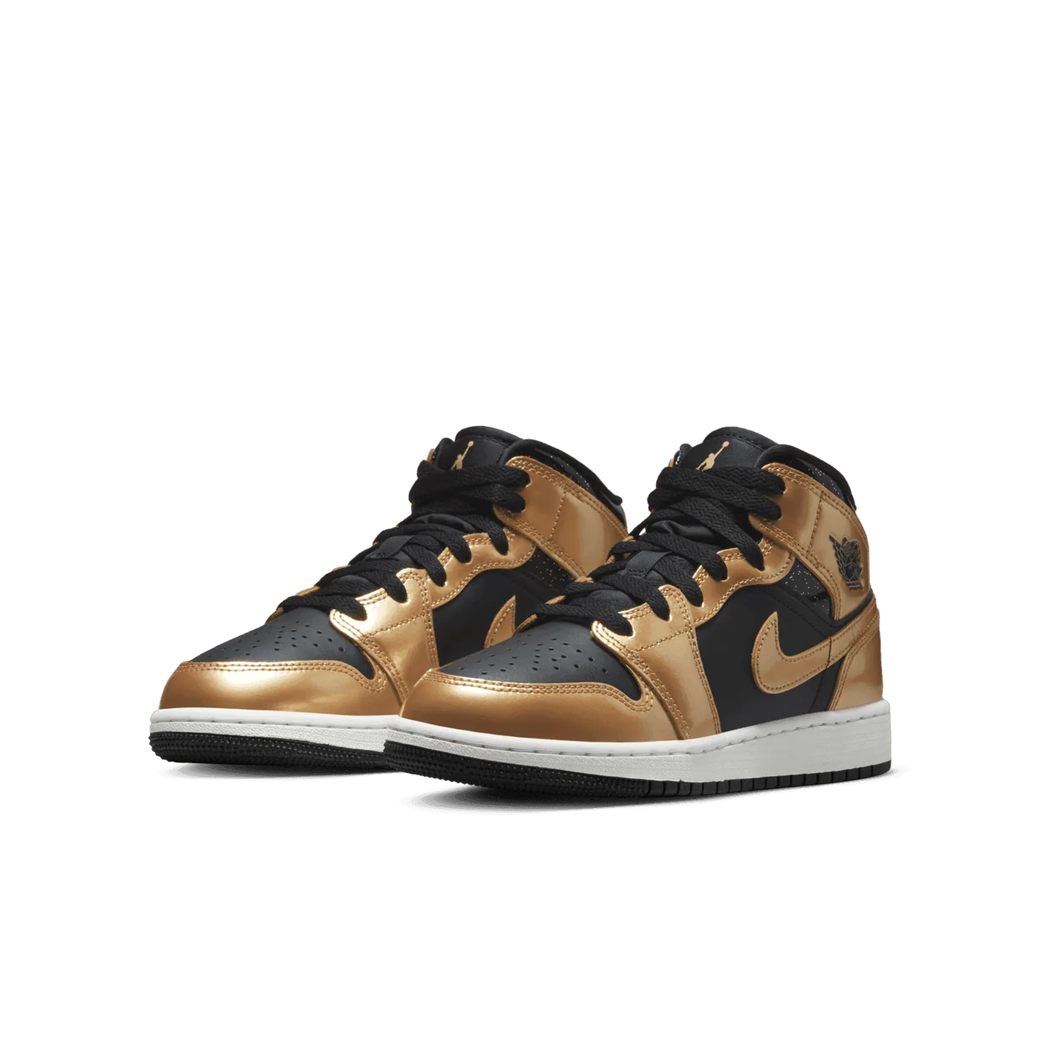 Jordan 1 Mid SE Glitter Black Metallic Gold (GS) image 4