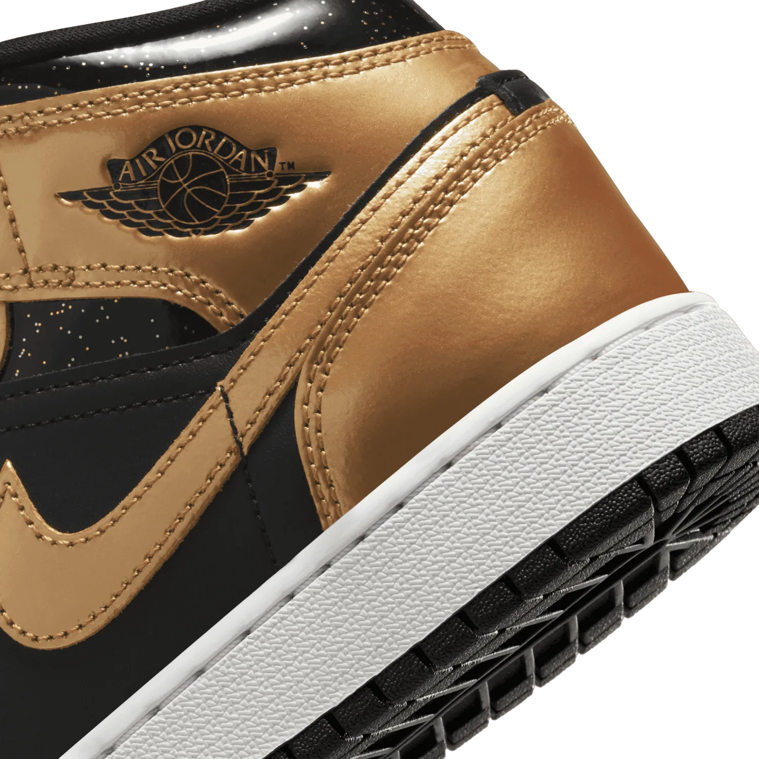 Jordan 1 Mid SE Glitter Black Metallic Gold (GS) image 7