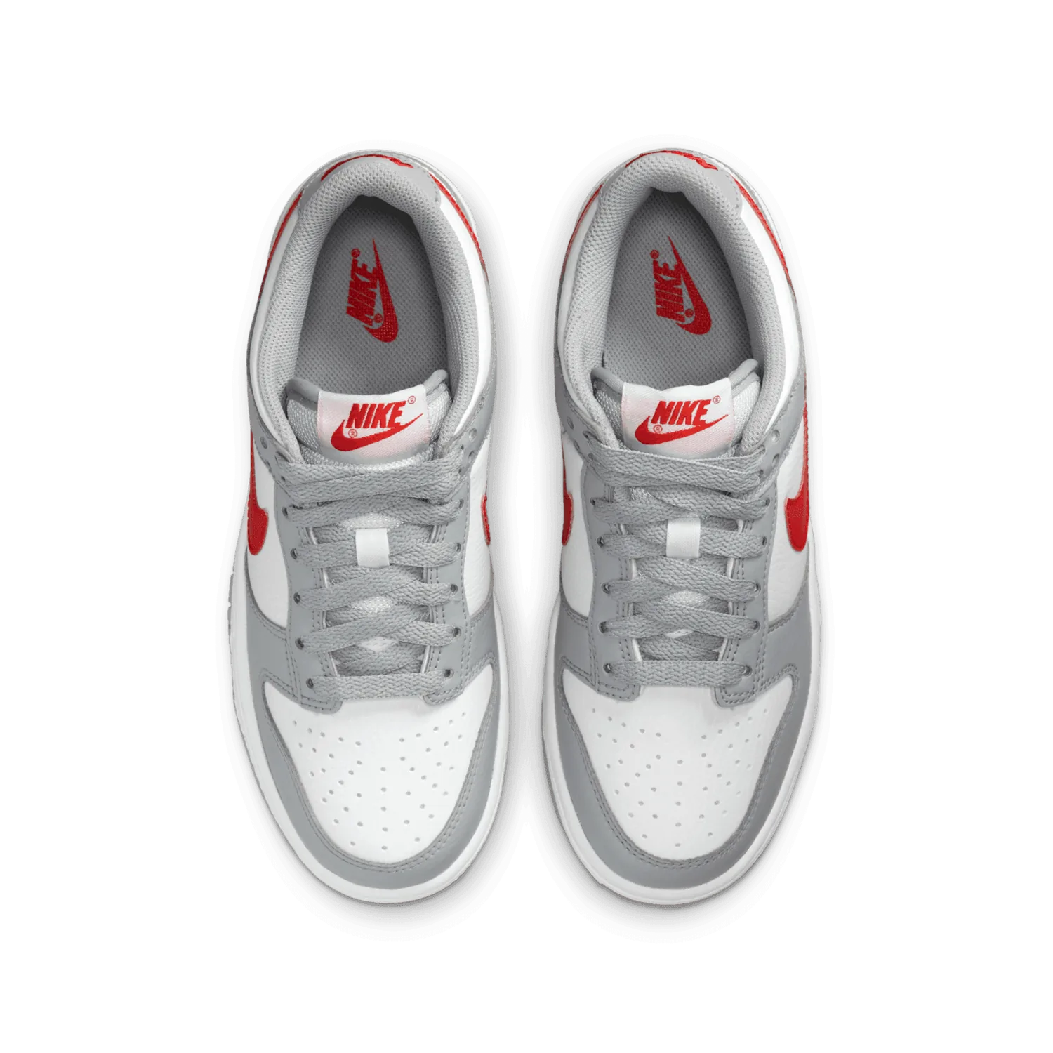Nike Dunk Low White Grey Red (GS) image 3