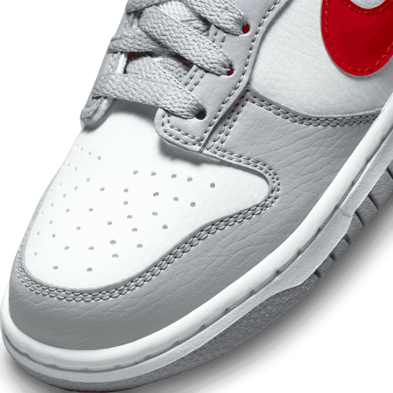 Nike Dunk Low White Grey Red (GS) image 6