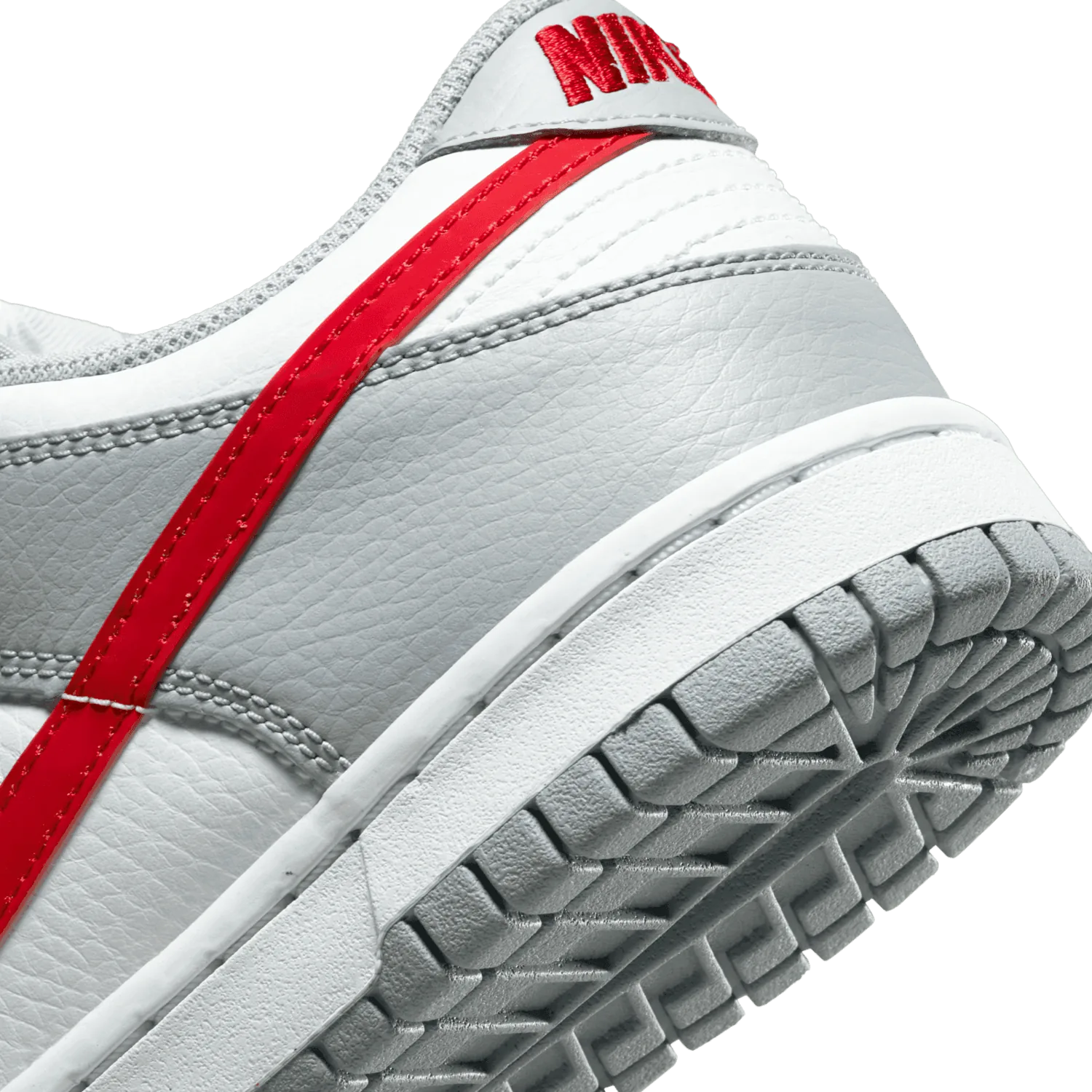 Nike Dunk Low White Grey Red (GS) image 7