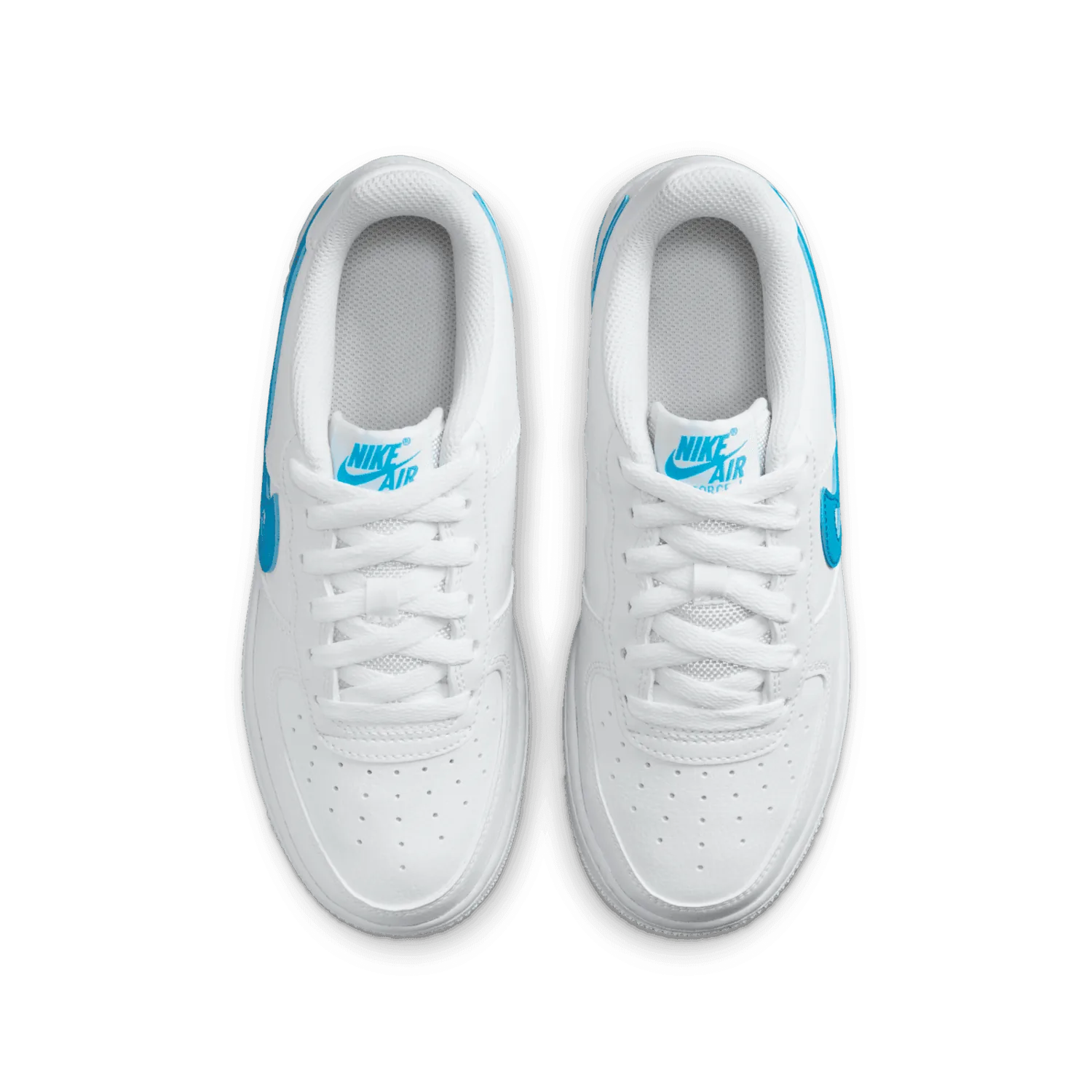 Nike Air Force 1 Low Cut-Out White Aqua (GS) image 3
