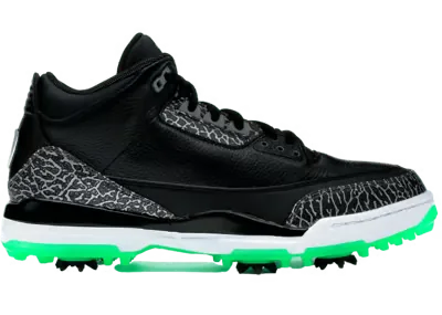 Jordan 3 Retro Golf Black Green Glow