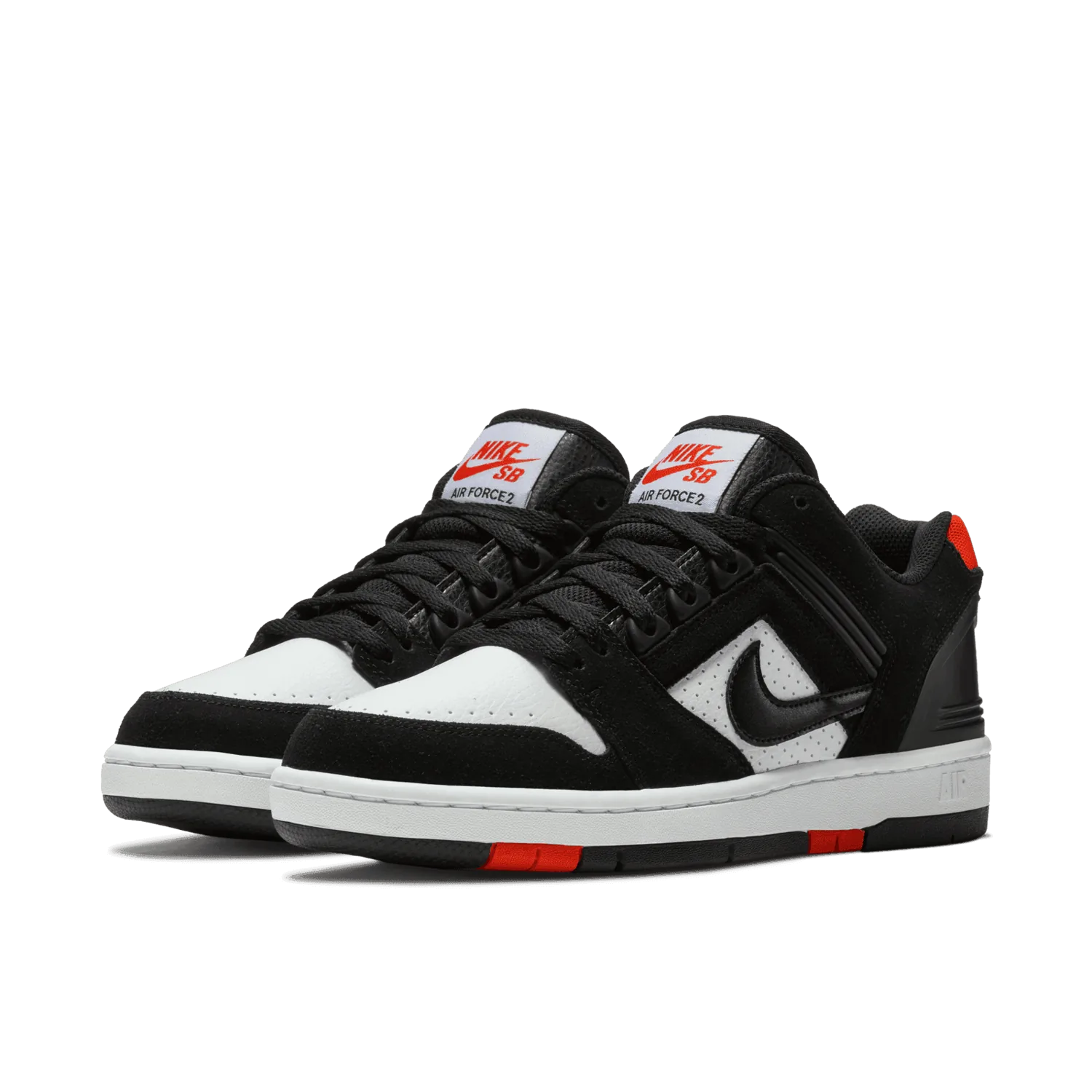 Nike SB Air Force 2 Low Black White Habanero Red image 4