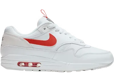 Nike Air Max 1 Tongue Tab White Team Orange