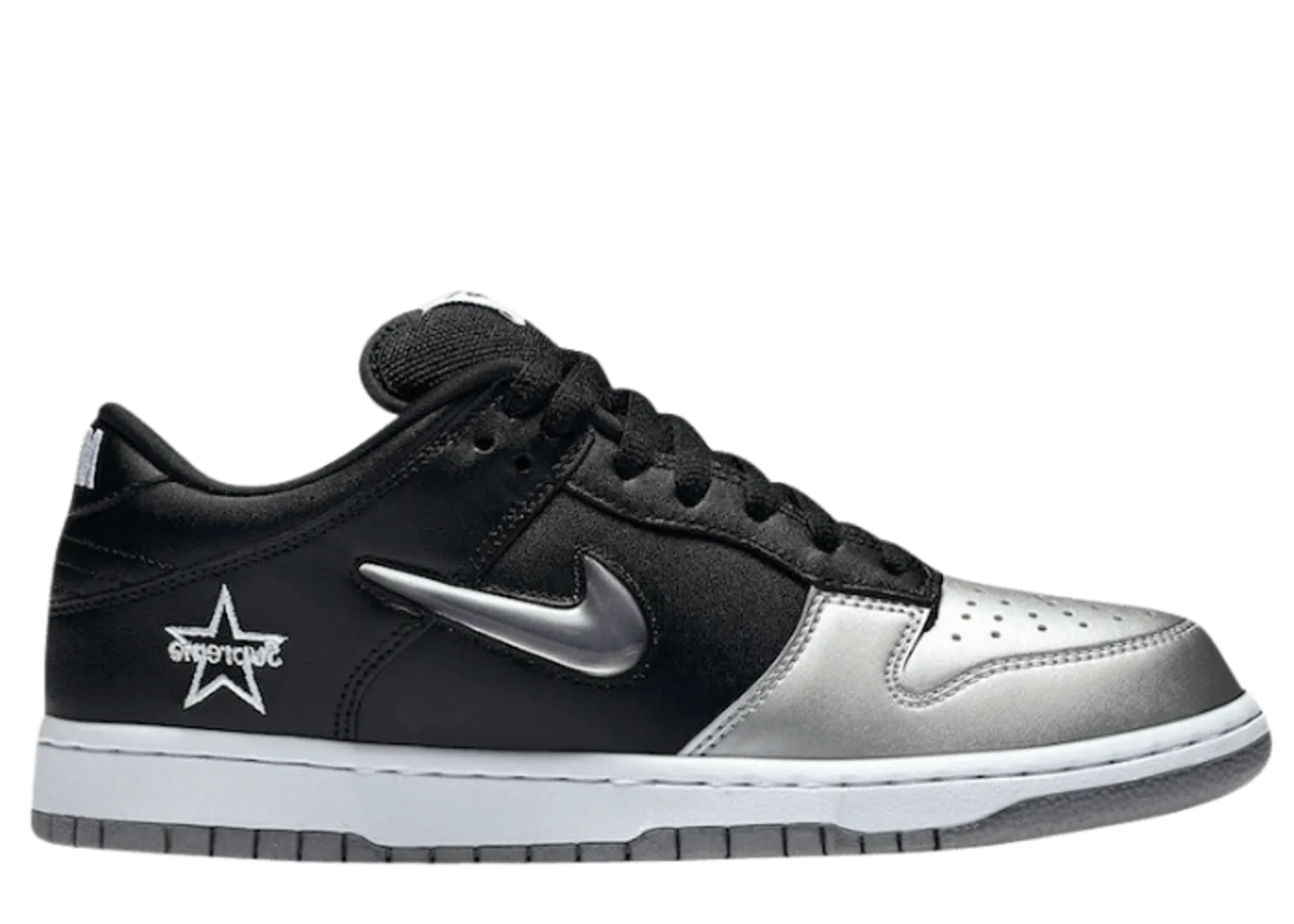 Nike SB Dunk Low Supreme Jewel Swoosh Silver