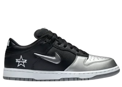Nike SB Dunk Low Supreme Jewel Swoosh Silver