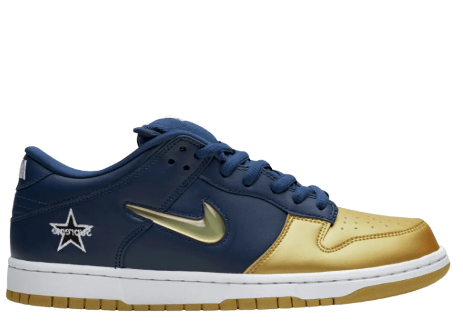 Nike SB Dunk Low Supreme Jewel Swoosh Gold