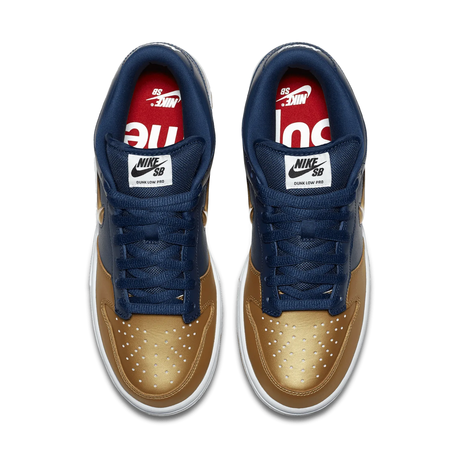 Nike SB Dunk Low Supreme Jewel Swoosh Gold image 3