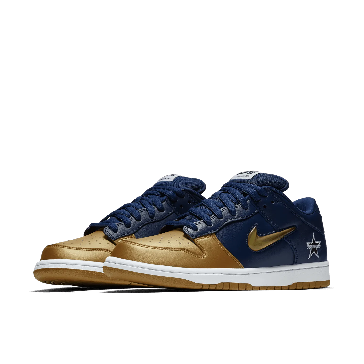 Nike SB Dunk Low Supreme Jewel Swoosh Gold image 4