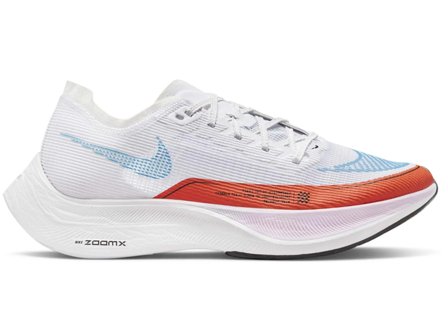 Nike ZoomX Vaporfly Next% 2 White Laser Blue Rush Orange