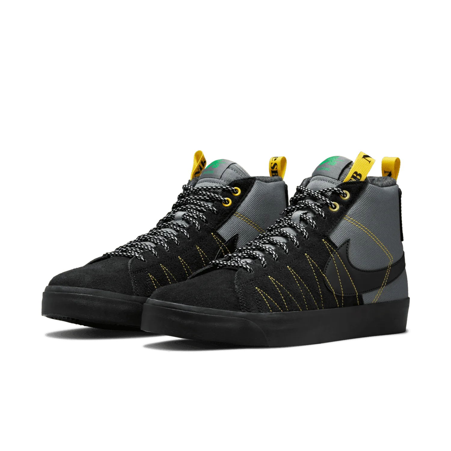 Nike SB Zoom Blazer Mid PRM Acclimate Cool Grey Yellow Strike image 4