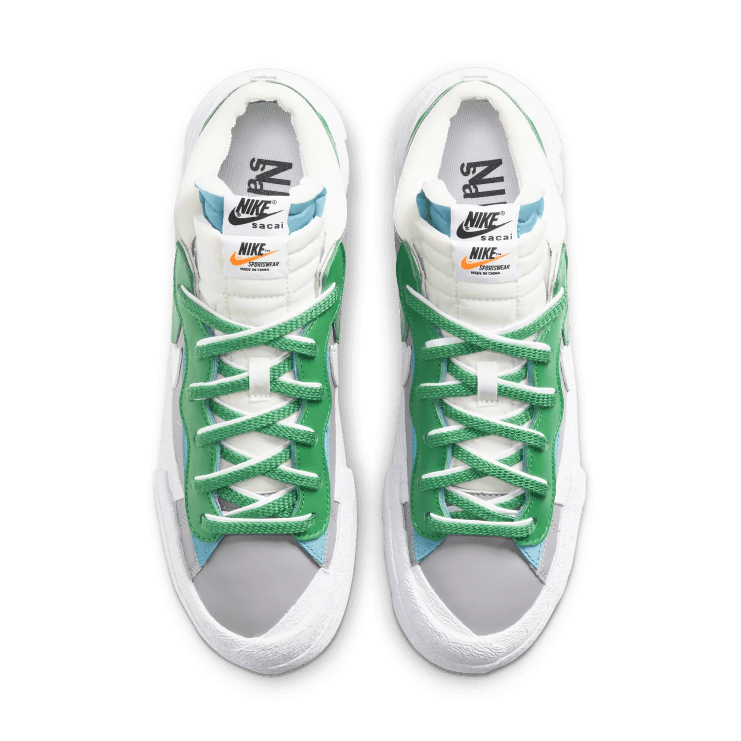 Nike Blazer Low sacai Medium Gray Classic Green image 3