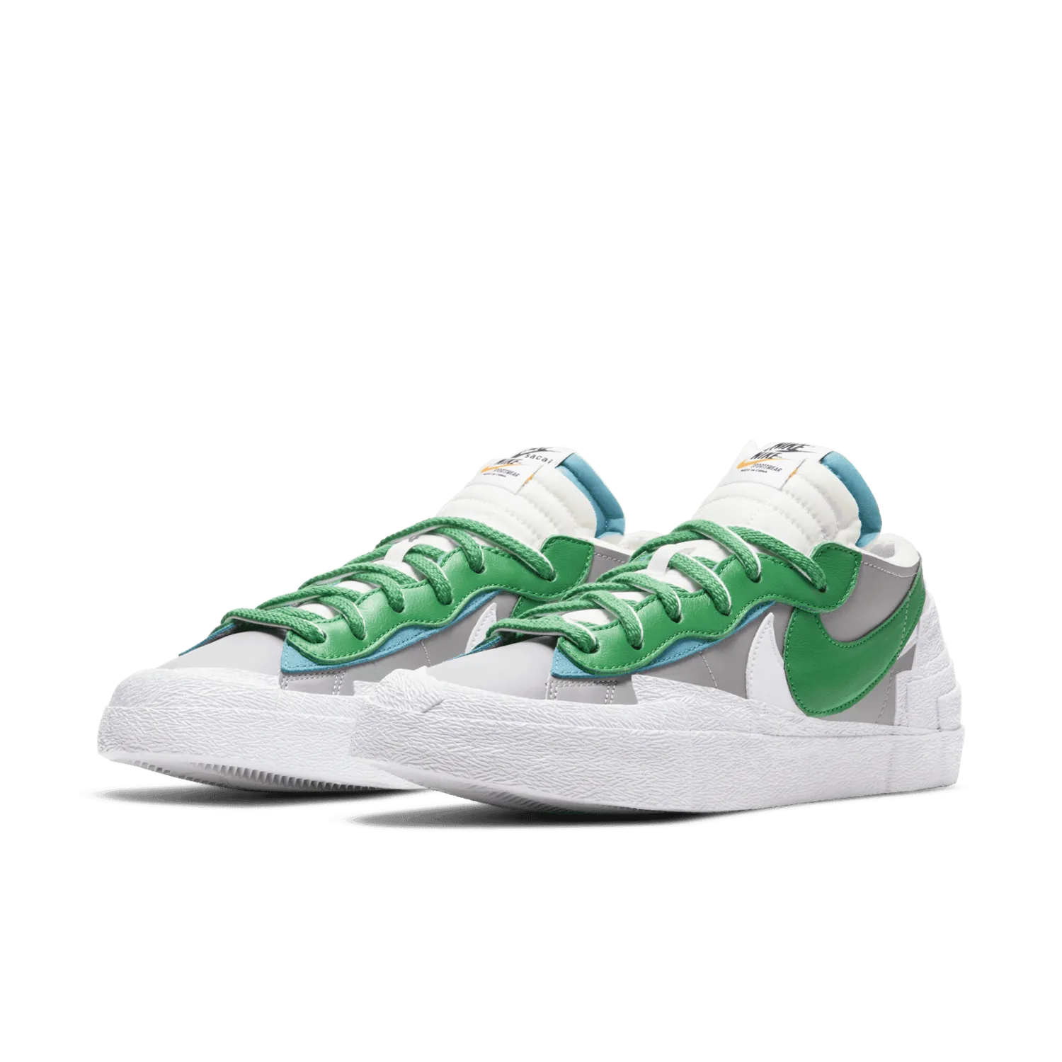 Nike Blazer Low sacai Medium Gray Classic Green image 4