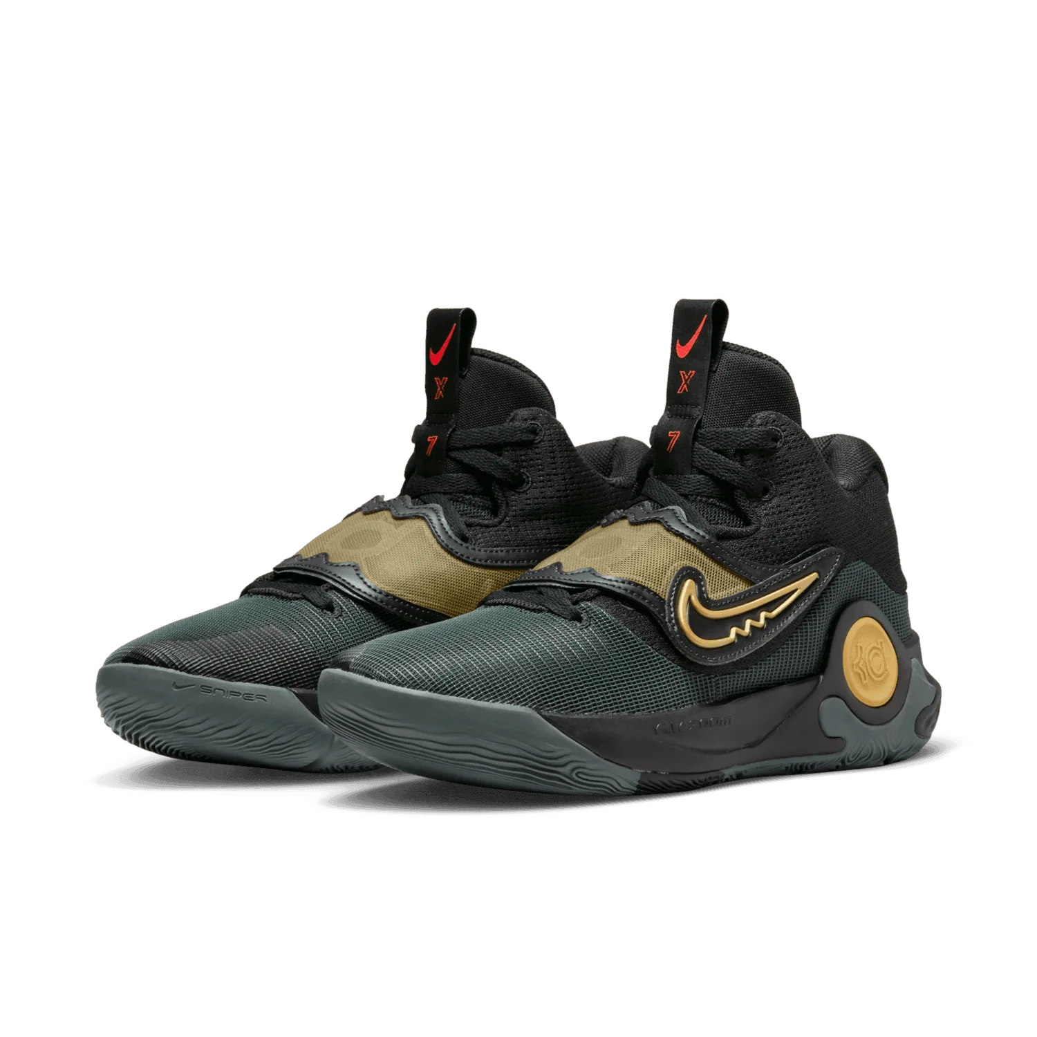 Nike KD Trey 5 X Black Metallic Gold Green image 4