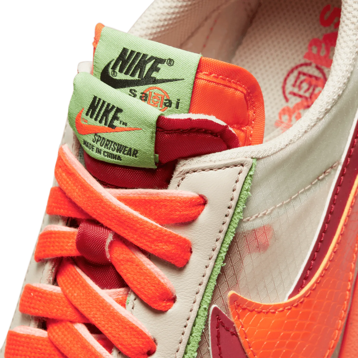 Nike LD Waffle sacai CLOT Net Orange Blaze image 8