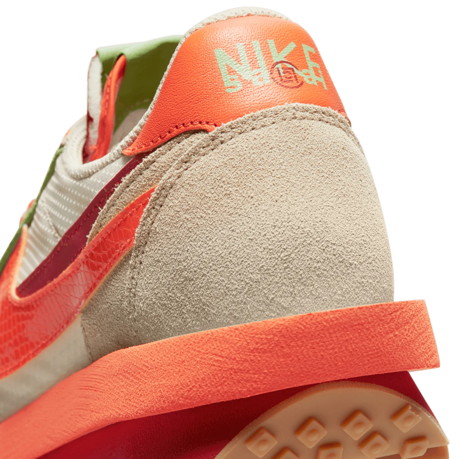 Nike LD Waffle sacai CLOT Net Orange Blaze image 9
