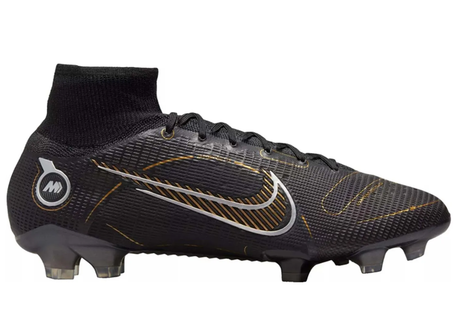 Nike Mercurial Superfly 8 FG Black Metallic Silver Gold