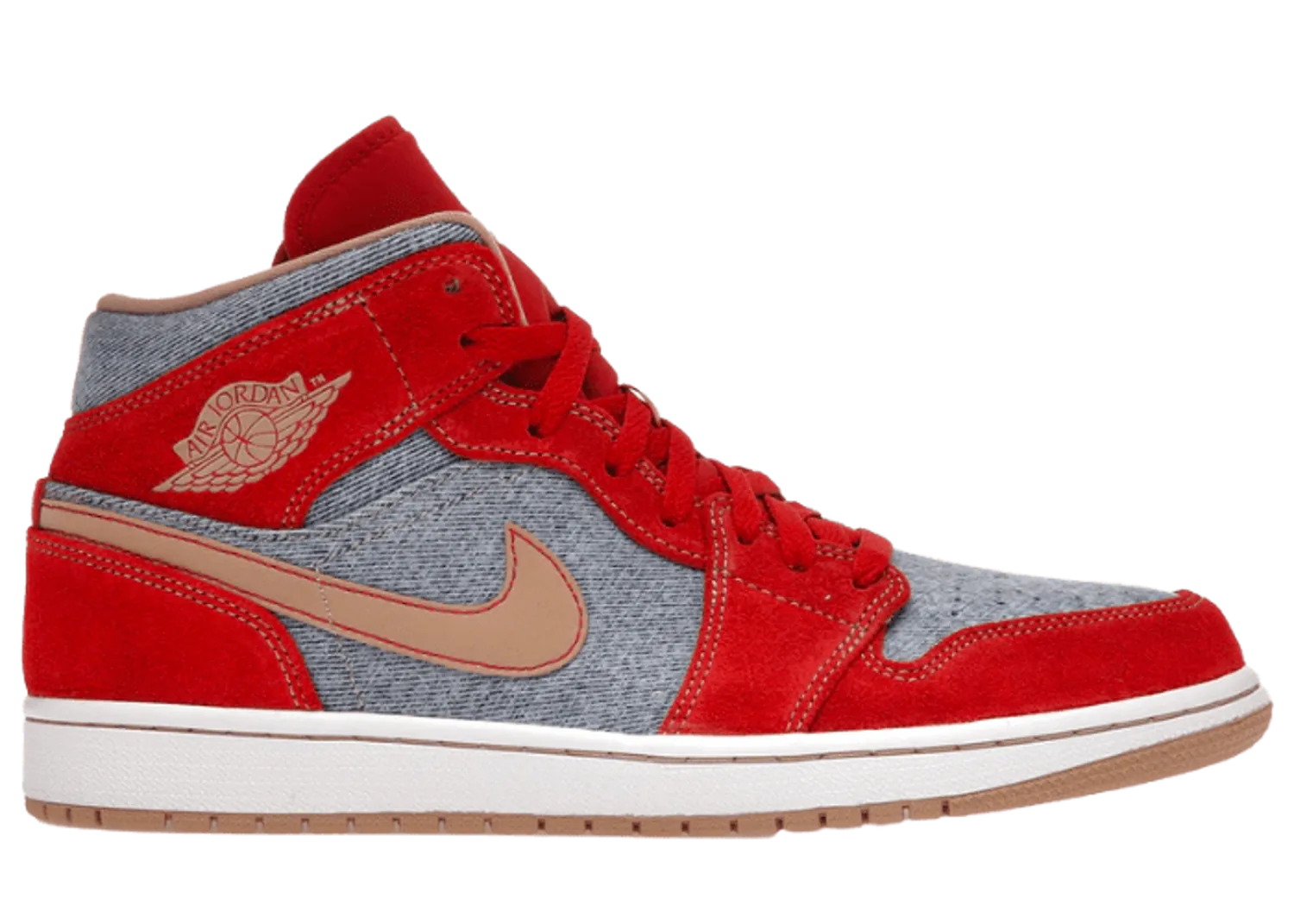 Jordan 1 Mid Denim Red