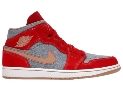 Jordan 1 Mid Denim Red