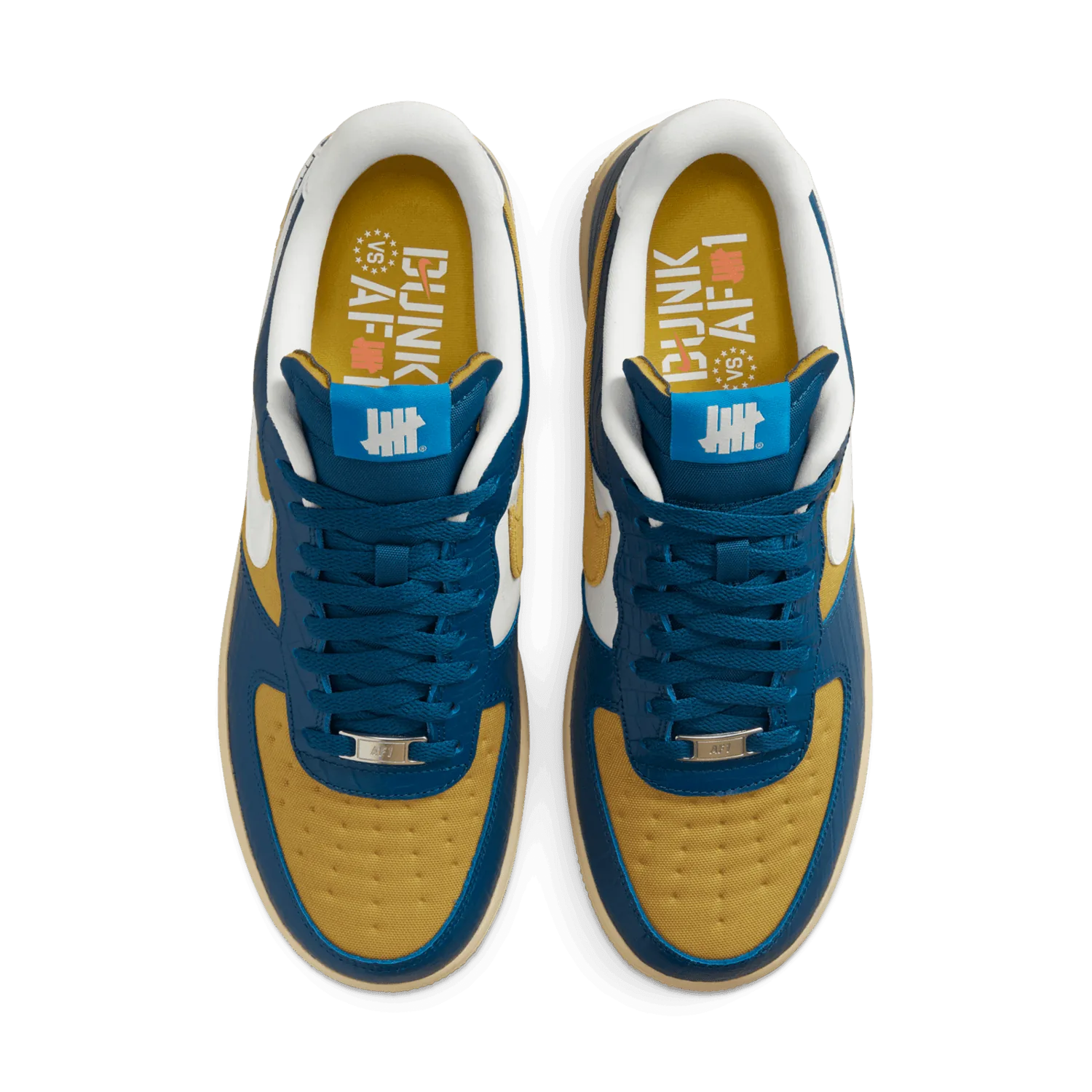 Nike Air Force 1 Undefeated 5 On It Croc Blue & Yellow image 2