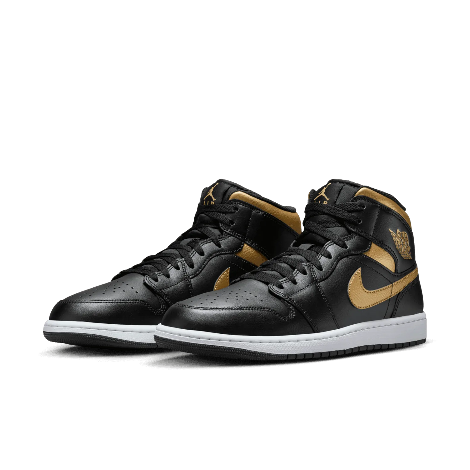 Air Jordan 1 Mid Black Gold image 3