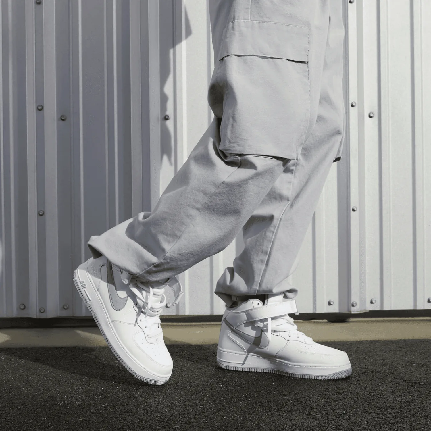 Nike Air Force 1 Mid White Wolf Grey image 9