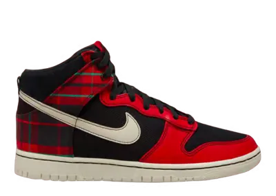 Nike Dunk High Tartan Black Red Plaid