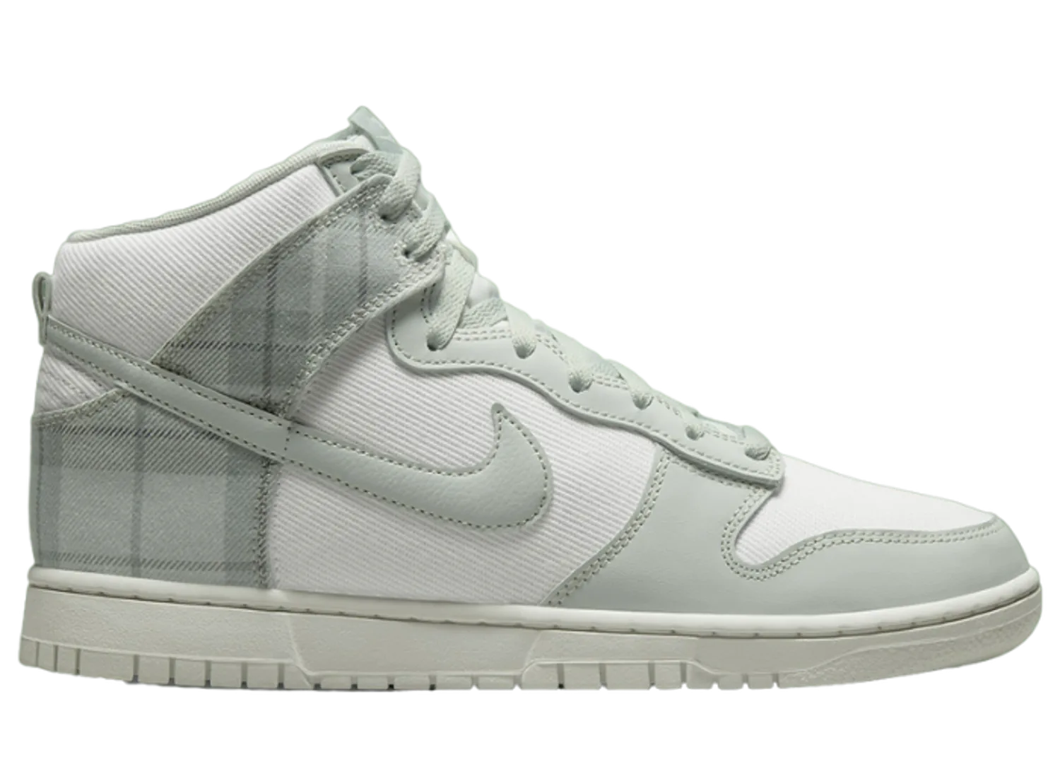 Nike Dunk High Tartan Plaid White Light Silver