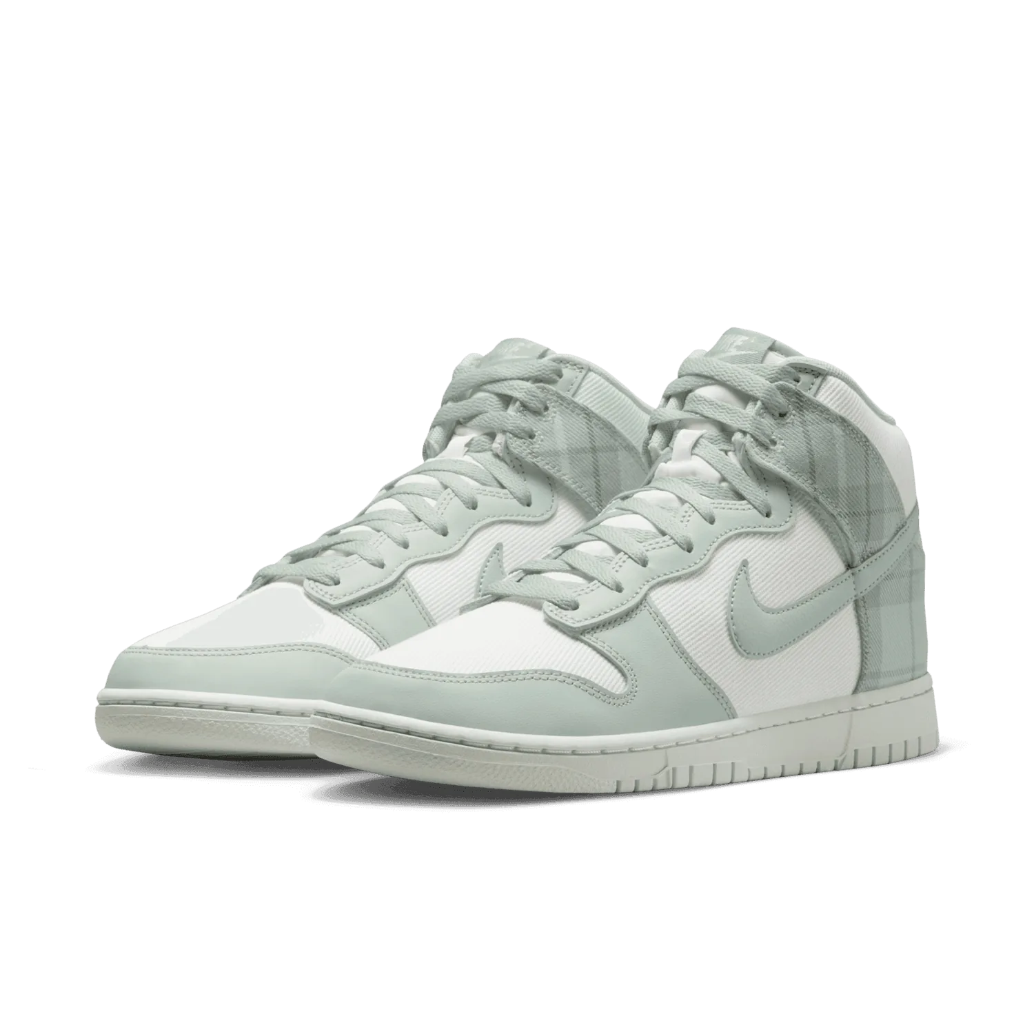 Nike Dunk High Tartan Plaid White Light Silver image 4