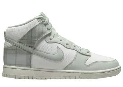 Nike Dunk High Tartan Plaid White Light Silver