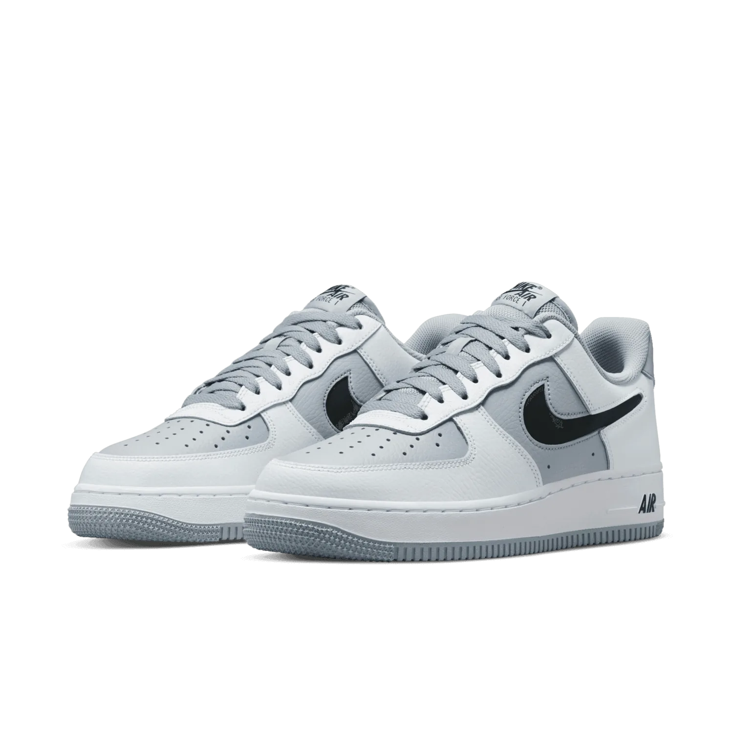Nike Air Force 1 Low Cut-Out White Grey Black Swoosh image 4