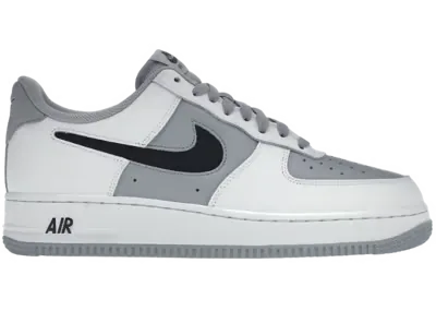 Nike Air Force 1 Low Cut-Out White Grey Black Swoosh