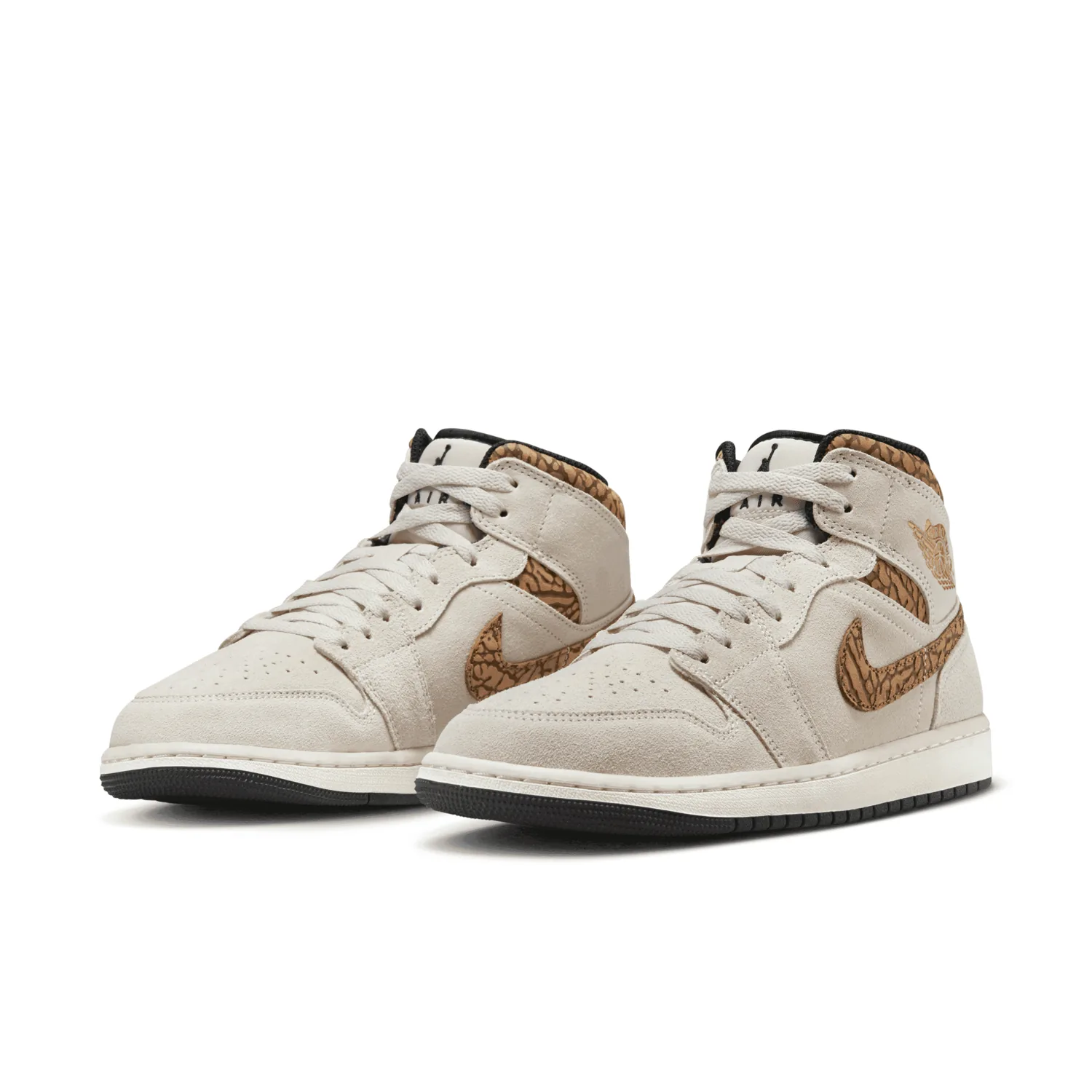 Air Jordan 1 Mid SE Elephant Print Light Orewood Brown image 4