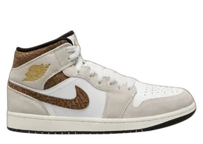 Air Jordan 1 Mid SE Elephant Print Light Orewood Brown