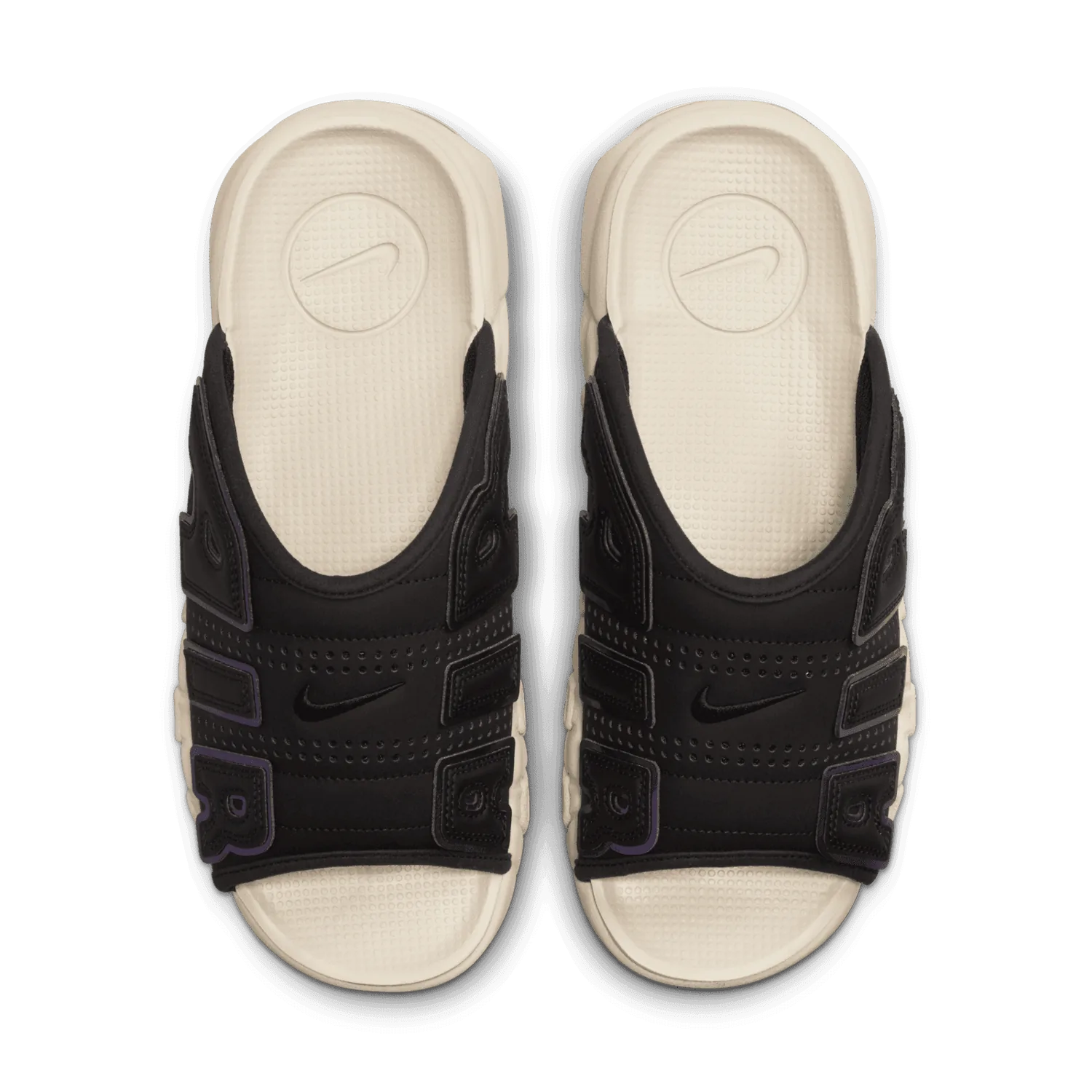 Nike Air More Uptempo Slide Black Multi-Color Sanddrift image 3