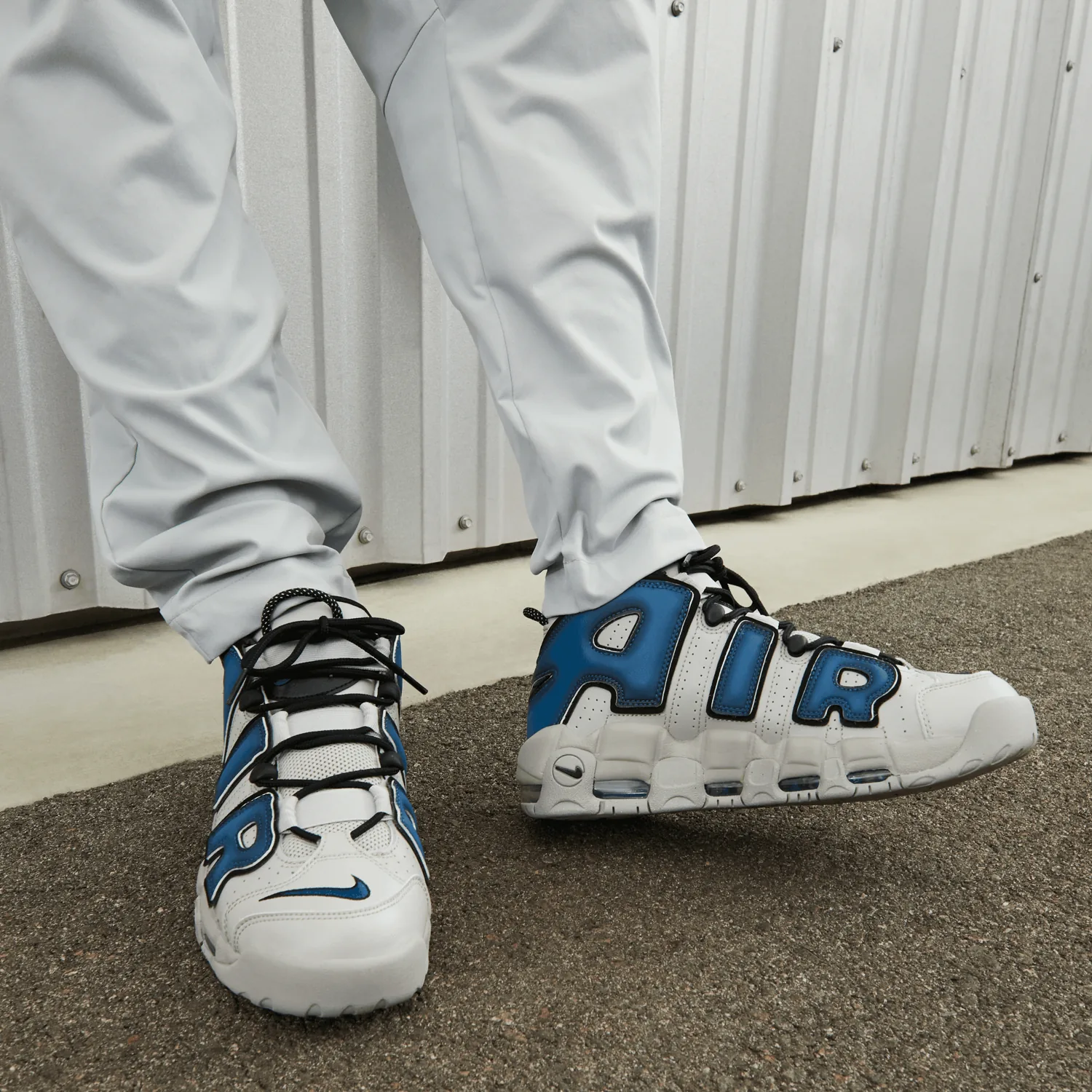 Nike Air More Uptempo Light Iron Ore Industrial Blue image 4