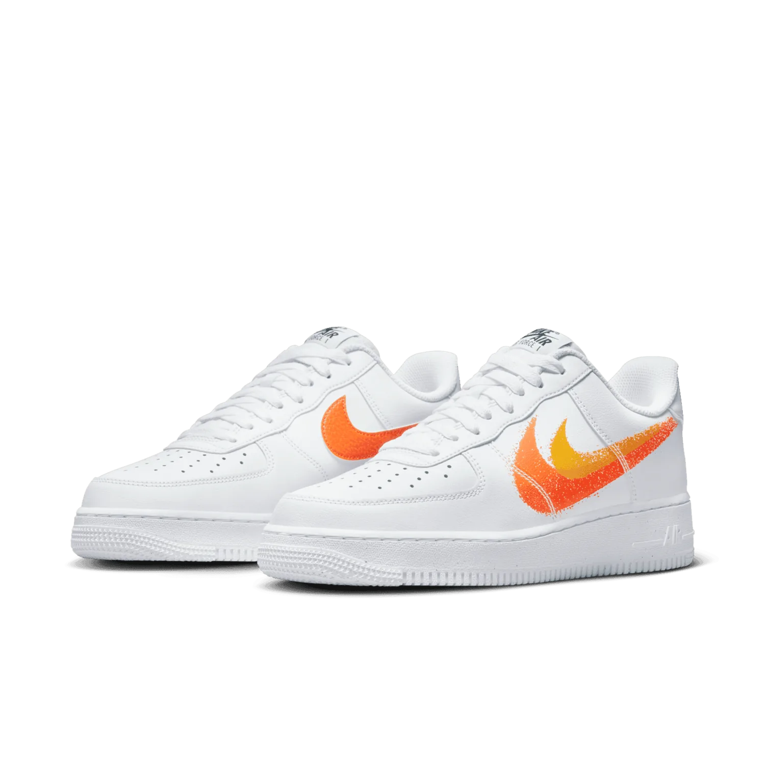 Nike Air Force 1 Low Spray Paint Swoosh White Orange image 4